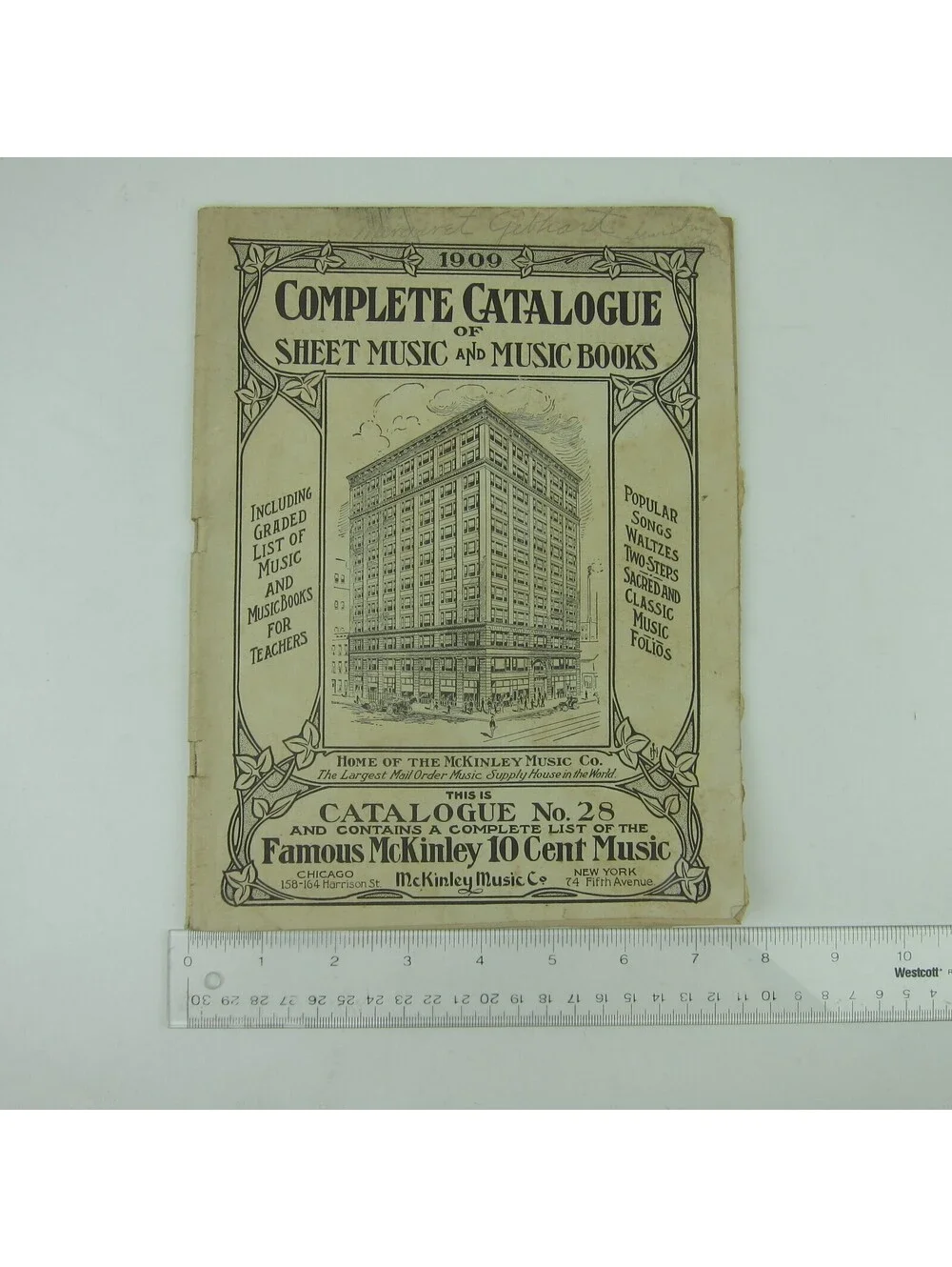 McKinley Music Co Catalog of Sheet Music Chicago New York Antique 1909 RARE